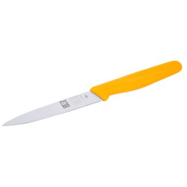ICEL 4 Inch Paring Knife - Straight Edge, High Carbon German Stainless Steel, Razor Sharp Blade, Rust-Proof, Perfect for Paring, Slicing, Dicing, Cutting and Chopping, Yellow Polypropylene Handle
