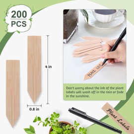 200Pcs Plant Labels,4 Inch Plastic Garden Plant Markers,Waterproof Nursery Plant Tags,Seed Labels,Pot Marker for Outdoor Indoor Garden Plants Label Stakes