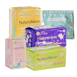 NaturaMoon Organic Sanitary Napkin Starter Set - No High-Molecular Absorption Material, Non-Polymer Period Napkin