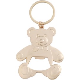 24 pcs Bear Bottle Openers Baby Shower Favors for Guests Bottle Opener Baby Shower Souvenirs Gift Decorations with Organza Bags Thank You Tags for Theme Party Favors (Gold Bear Keychain)