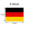 Generisch Set of 8 Germany Flag Stickers | Sticker Germany