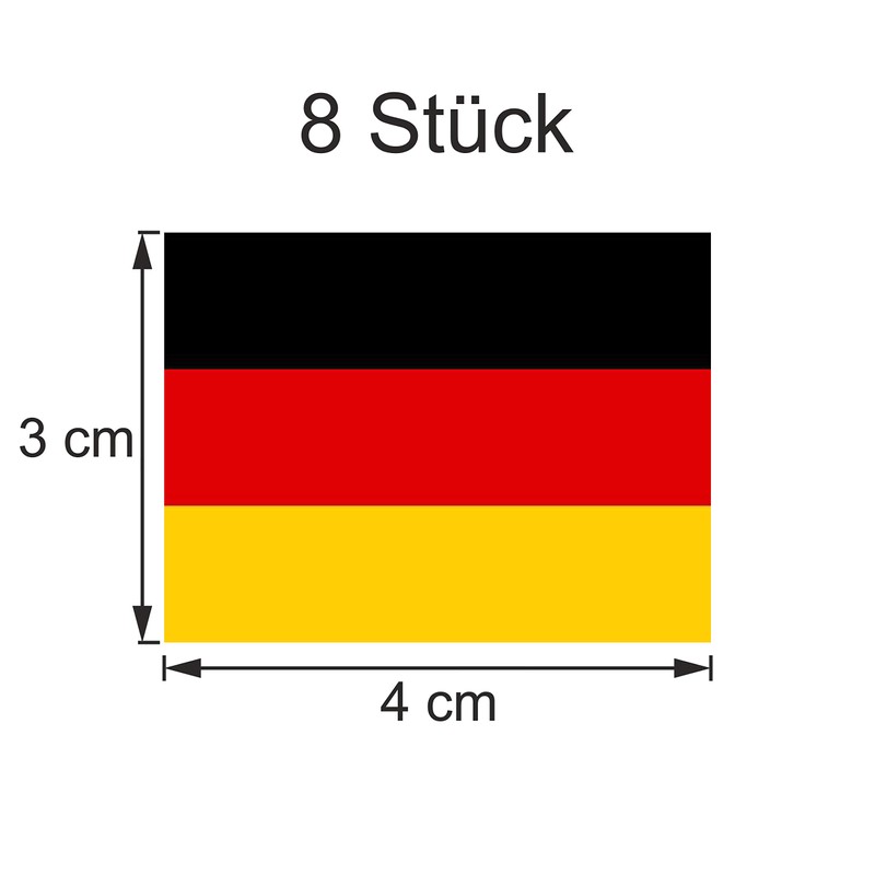 Generisch Set of 8 Germany Flag Stickers | Sticker Germany