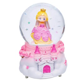 A.F.N.A.L Snow Globe with Light Gift, Crystal Musical Glitter Ball for Christmas & Birthday, 80mm Glass Water Globe Decoration, Princess & Castle Snowglobe, 3.3" x 3.3" x 4.7"