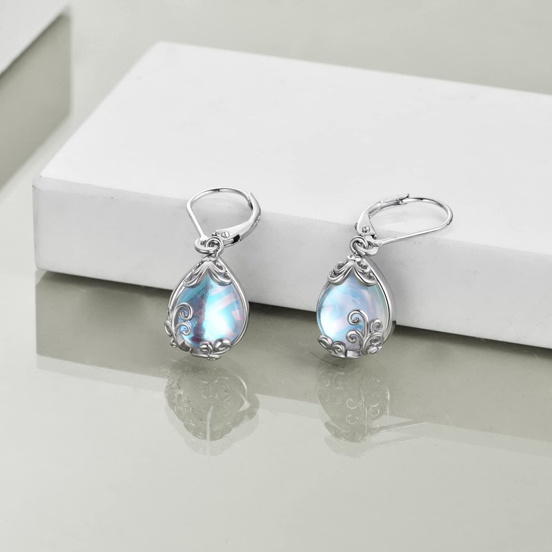 POPLYKE Celtic Filigree Teardrop Drop Dangle Earrings Sterling Silver Leverback