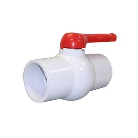 CMI Inc 4" Inline PVC Ball Valve - 4-in Single Handle Shut-Off Valves - Slip Solvent Schedule 40 Pipe Connector - EPDM Seal Schedule 40 - White Polyvinyl Chloride Piping for Sewer Hose Swimming Pool