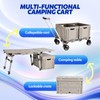 Foldable Camping Table Cart,3-in-1 Convertible Utility Wagon with 2 Lockable
