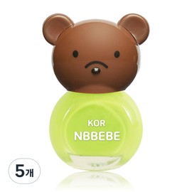 Nbbebe Children's Nail Polish, Funny Green, 5 pieces / 엔비베베 아동용 매니큐어, 퍼니그린, 5개