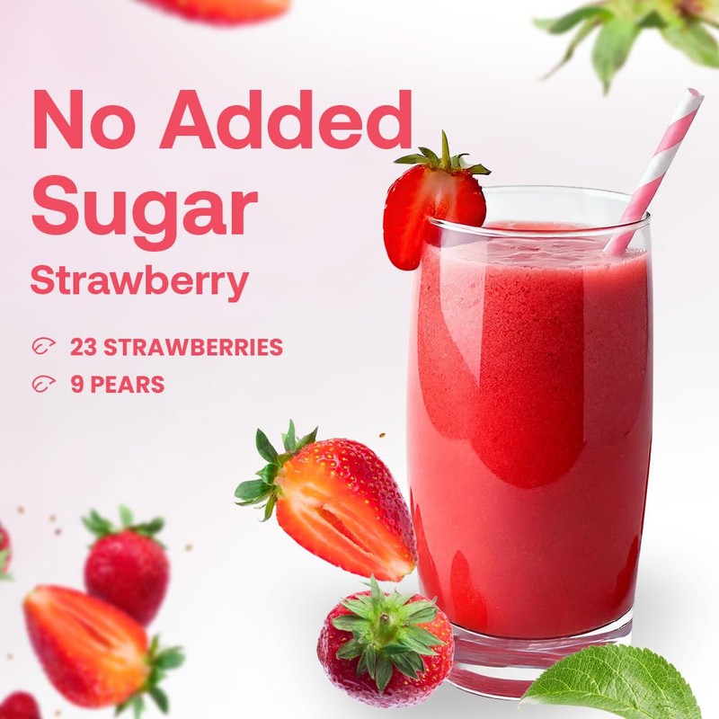 Dr. Smoothie 100% Crushed Strawberry Smoothie Concentrate| Non-GMO, Vegan, No