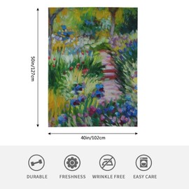 HGOD DESIGNS Monet Painting Flannel Fleece Bed Blanket Throw Blanket Lightweight Cozy Plush Blanket for Bedroom Living Room Sofa Couch 100 x 130 cm