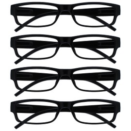 Die Lesebrille Unternehmen Schwarz Leicht Komfortables Leser Wert 4er-Pack Herren Frauen RRRR32-1 +2,00