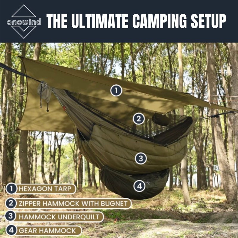 Onewind Camping Hammock Underquilt, Dupont Sorona Insulation Under Quilt, Lightweight