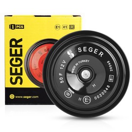 SEGER Disc Horn - 50F Series, 12V, High Tone, Waterproof, Universal Fit, Loud Truck Horn with Mounting Bracket