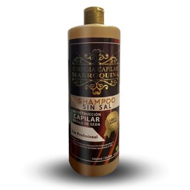 Shampoo Sin Sal Marroquina Chocolate| Sulfato Free | Alcohol Free | 33.8 oz | Limpiador y Reconstructor Capilar | Alisado y Brillo Capilar| Uso Professional| 100% Original