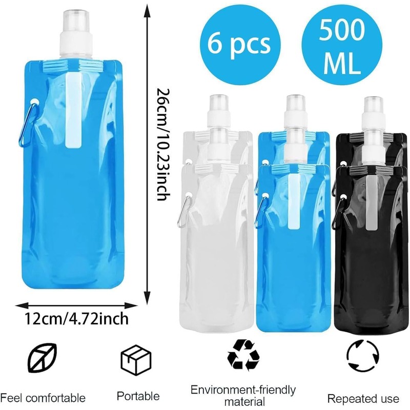ZeiLaBang Kakadi Foldable Drinking Bottle, Foldable Water Bottle, Reusable Foldable