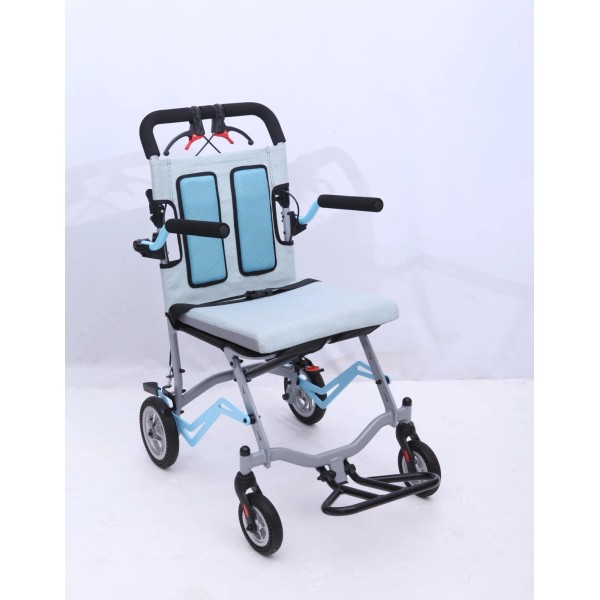 Unbranded Elderly Transport Wheelchair Portable Folding Transport Chair Locking Handbrake