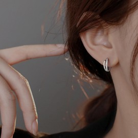 CERSLIMO Earrings Infinity Sign Silver Gold Infinity Hoop Earrings Silver 925 Gold-Plated 12 mm AAA Zirconia Infinity Silver Earrings Jewellery Infinity Gifts, Silver