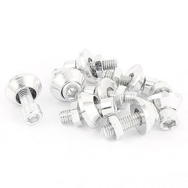 MACHSWON Car Aluminum License Plate Frame Bolt Screw Cover Cap Silver Tone 8pcs 1996-2023