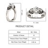 Jeulia 2 Carat Round Cut Diamond Skull Rings for Women