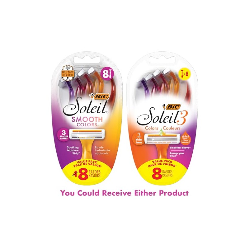 BIC Soleil Color Collection - Cuchillas de afeitar desechables para