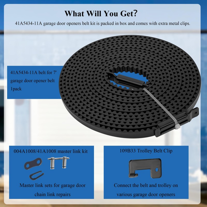 Garage Door Opener Belt 41A5434-11A -233'' Drive Belt for 7ft