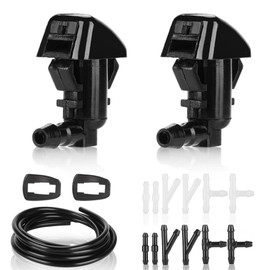 Front Windshield Washer Nozzles Kit 3 Meters Windshield Washer Hose with 12 pcs Connectors - Compatible for Ford Edge 2011-2014 for Lincoln MKX 2011-2015 - Replace Part BE8Z-17603-A - Set of 2
