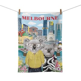 Travel Tea Towel, 55% Linen 45% Cotton, 440 x 640 mm (Happy Days Melbourne)