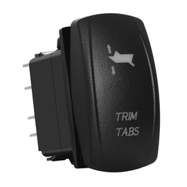 BACAUTOPARTS Blue Led Trim Tabs Momentary Rocker Switch 7Pin Mom (ON)-Off-Mom (ON) DPDT Toggle Switch for Marine Boat Yacht Ship Waterproof 12V 24V