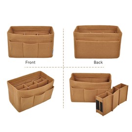 Vercord Felt Purse Organizer Handbag Insert Liner Shaper Bag in Bags for Speedy Neverfull Tote Brown Small