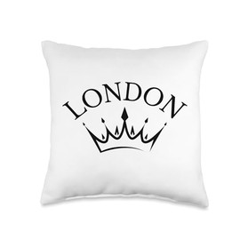 London UK souvenir king crown Throw Pillow