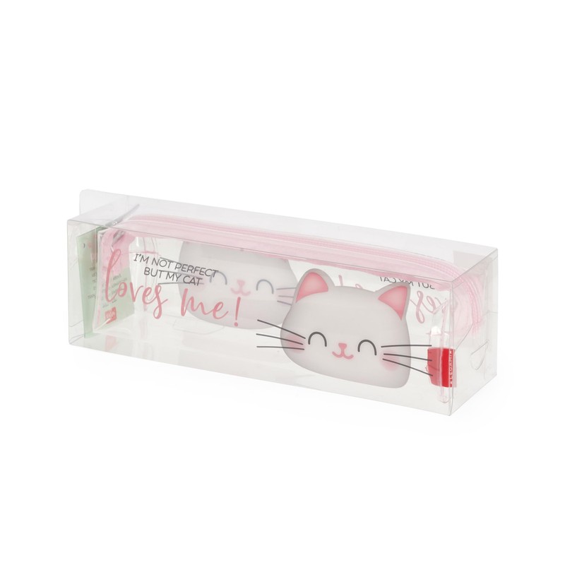 Legami - Transparent Case with Zip, Pen Holder, Spacious, 19.5
