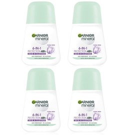 (Pack of 4) Garnier Mineral Protection 6 Floral Fresh Scent Anti-perspirant Roll On for Women 4x50ml