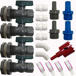 rain barrel spigot kit, rainwater barrel diverter connector faucet kit - 3/4 inch water pipe repair kit for garden watering hose stop garden hose shut off valve rain barrel spigot kit