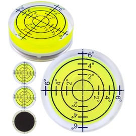 Magnetic Spirit Level Vial Set, 5 Pieces, with Ø 32 mm Diameter, Spirit Level with air Bubble, Small Bubble nivel Vial Water, Levelling, Circular Ruler for caravans, Camera, DIY