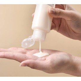 Erioctry 2Pcs 200ml Empty Refillable Plastic Clear Soft Tube Squeeze Bottle Jars with Flip Cover Makeup Sample Packing Storage Containers for Lotion Shower Gel Shampoo Toiletries