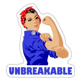 Spreadshirt Unbreakable Strong Women Girl Power Feminism Stickers, 10 x 10 cm, Matt White