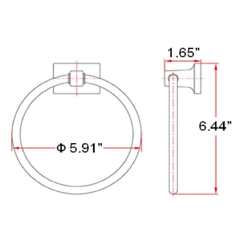 Design House Millbridge Towel Ring, Concealed Screws, Standard Wall Mount,