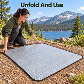 Portable Camping Foam Mat for Outdoor Use – Lightweight Aluminum Insulation Pad for Camping, Picnic, Beach and Travel (78.7 X 78.7 in or 200x200 cm)