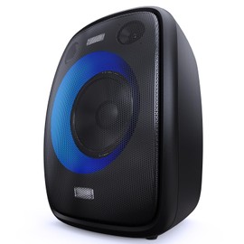 DOSS PartyBoom Bluetooth Speaker Loud with 60W Stereo Sound, 2.1 Channel System, Punchy Bass, Lights Show, Splash Proof Design, PartySync, Mic and Guitar Inputs, Outdoor Speaker for Party