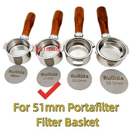 Ruilida 2 Packs Espresso Puck Screen 51mm, Reusable 1.7mm Thickness 150μm 316 Stainless Steel Professional Barista Coffee Filter Mesh Plate for Espresso Portafilter Filter Basket (51mm)