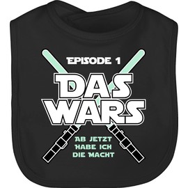 Shirtracer - Baby Gifts for Birth - Das Wars Jetzt habe ich die Macht Boy - Baby Bib Cotton, 1 black, Einheitsgröße
