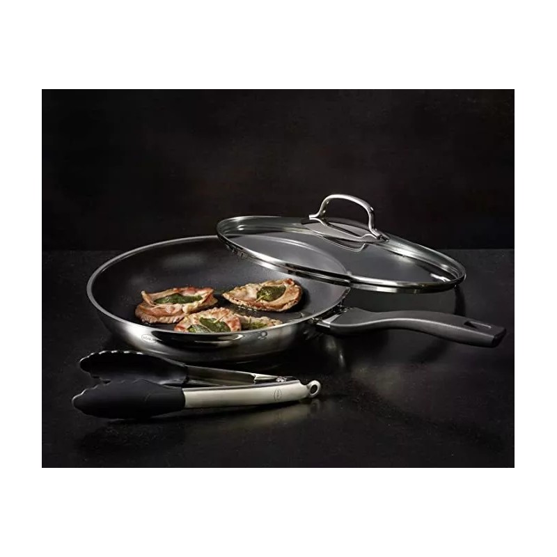 RÖSLE Rosle 11" Non-stick Frying Pan with Glass Lid $72