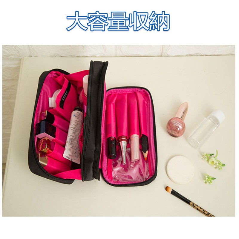 Ginhkok Makeup Pouch, Large Capacity, Dividers, Small Items, Pouch, Cosmetic