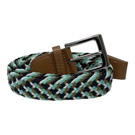 GENTS BELTS UK Stretchy Belts for Men & Women, 5 Colours, Waist 26'' - 44'' (Blue / White, Large- X-Large 38 - 44)