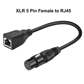 CaalLogt XLR 3 pin RJ45 Female Adapter Cable-XLR 3 Pin Male to RJ45 + XLR 3 Pin Female to RJ45 Network Connector Extension Cable for DMX-CON Controller Ethernet Adapter Converter Cable