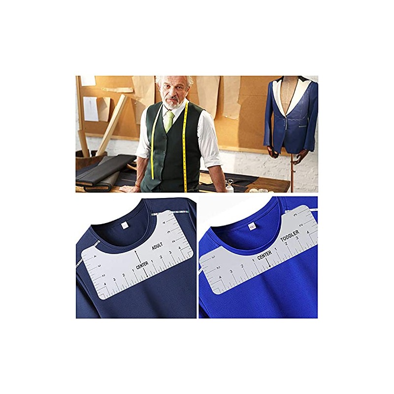 4 Piezas Guía de Regla Vinilo para Camisetas Alineación Reglas
