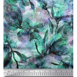 Soimoi Cotton Canvas Fabric Floral & Texture Fabric Prints By metre 42 Inch Wide