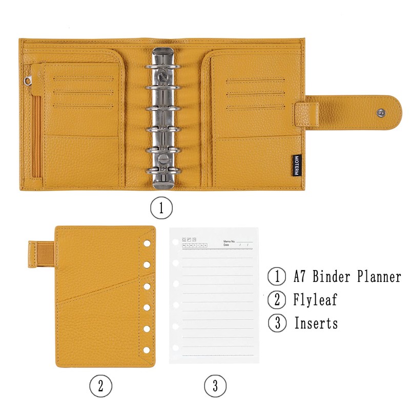 Moterm Pocket Luxe Ring Planner - Genuine Leather Binder Organiser