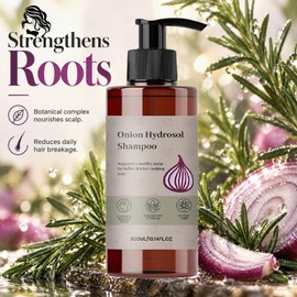 Onion Hydrosol Shampoo with Rosemary, Biotin & Mint – Nourishing Hair Care for Women & Men, Paraben-Free & Sulfate-Free, for Stronger, Fuller-Looking Hair, 10oz/300ml