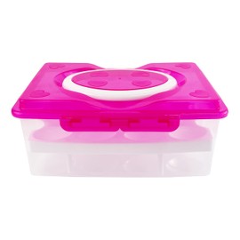 Daixers Ortable Large Capacity Double-layers Egg Storage Container Holds 24 Eggs Shatter-proof Non-slip Eggs Holder with Handle (Purple)