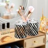 FLildon Zebra Print Black & White Qtip Holder Dispenser, Bathroom